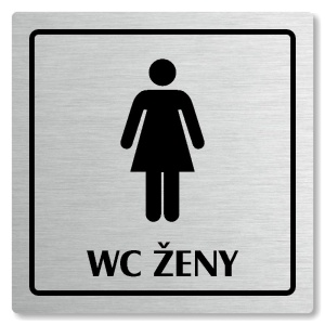 WC ženy, 100x100mm, stříbrná, Arizona